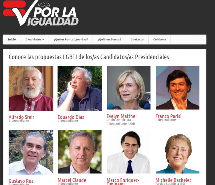 Fundación Iguales lanza web que informa sobre posturas de candidatos en materias de diversidad sexual