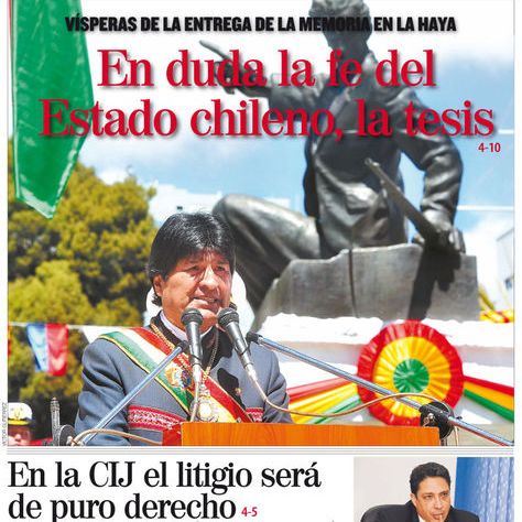 Acusan a periodistas bolivianos de espionaje por nota sobre demanda marítima Acusan a periodistas bolivianos de espionaje por nota sobre demanda marítima