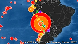Un mapa del récord de terremotos de abril Un mapa del récord de terremotos de abril