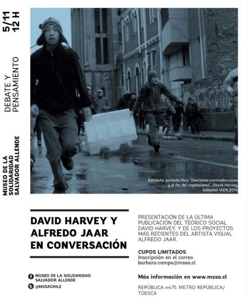 David Harvey y Alfredo Jaar en conversación, Museo de la Solidaridad Salvador Allende, 5 de noviembre David Harvey y Alfredo Jaar en conversación, Museo de la Solidaridad Salvador Allende, 5 de noviembre