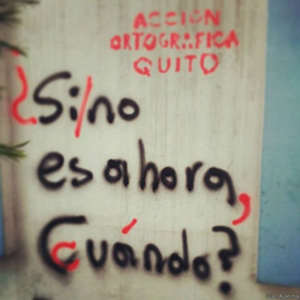 Acción ortográfica: los grupos que corrigen la ortografía de los grafitis Acción ortográfica: los grupos que corrigen la ortografía de los grafitis
