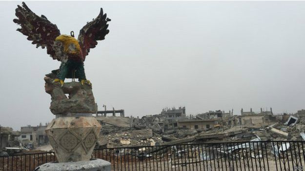 La brutal destrucción de Kobane tras el combate con el Estado Islámico La brutal destrucción de Kobane tras el combate con el Estado Islámico