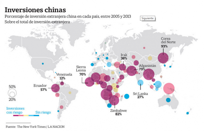 El mapa de la inversión de China en el extranjero y su “deuda” con Chile El mapa de la inversión de China en el extranjero y su
