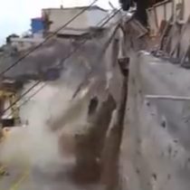 [Video] Derrumbe de obras en cerro Barón en la ciudad de Valparaíso