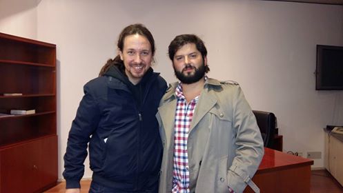 El encuentro con “vinos ajerezados” entre el diputado Boric y Pablo Iglesias El encuentro con “vinos ajerezados” entre el diputado Boric y Pablo Iglesias