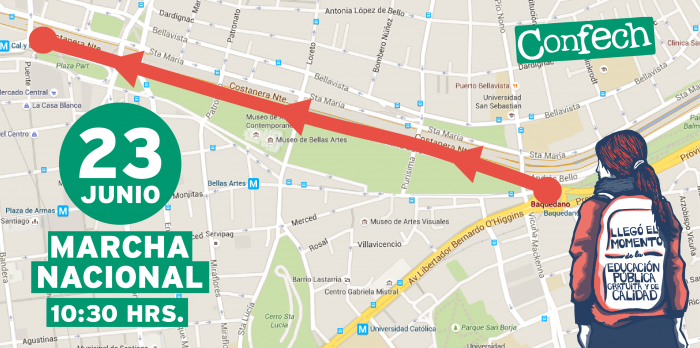 Desde Plaza Italia hasta el Puente de Avenida La Paz: revisa el recorrido de la marcha estudiantil de este jueves Desde Plaza Italia hasta el Puente de Avenida La Paz: revisa el recorrido de la marcha estudiantil de este jueves