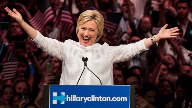 Hillary Clinton se declara vencedora y celebra ser la primera mujer candidata a la presidencia de un gran partido en EE.UU.