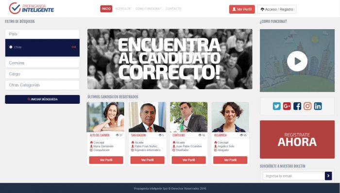 Chilenos crean primer portal de propaganda política que busca posicionarse a escala global Chilenos crean primer portal de propaganda política que busca posicionarse a escala global