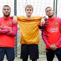 [VIDEO] El entrenamiento del FC Barcelona junto a la estrella del pop Justin Bieber
