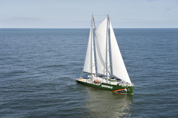 Barco de Greenpeace rinde homenaje a Bomberos y ofrece visitas gratis en Valparaíso
