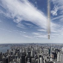 Arquitectos presentan el diseño de un rascacielos que cuelga de un asteroide
