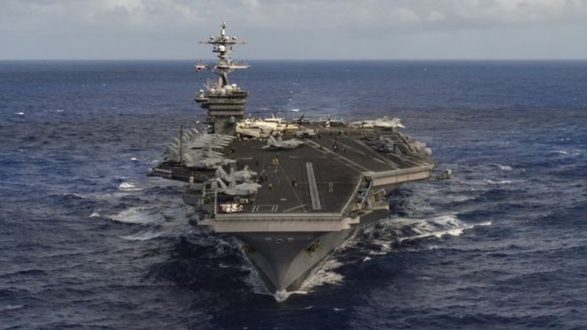 Estados Unidos despliega un grupo de barcos de guerra hacia la península de Corea Estados Unidos despliega un grupo de barcos de guerra hacia la península de Corea