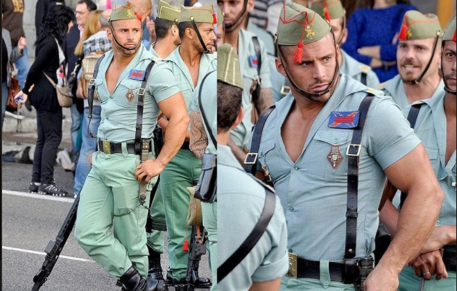 Los ajustados uniformes de la Legión española sacan suspiros Los ajustados uniformes de la Legión española sacan suspiros