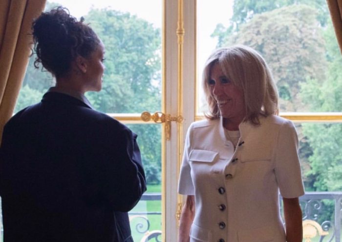 Rihanna se reune con el matrimonio Macron Rihanna se reune con el matrimonio Macron