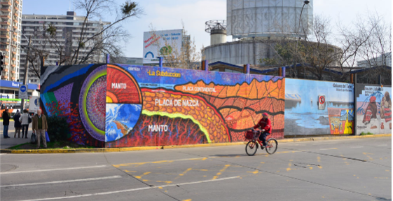 Geólogos y artistas urbanos crean primer mural científico-educativo de Santiago Geólogos y artistas urbanos crean primer mural científico-educativo de Santiago