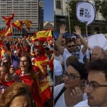 Decenas de miles de personas se movilizan en Madrid y Barcelona: unas a favor de la unidad de España y otras por el diálogo