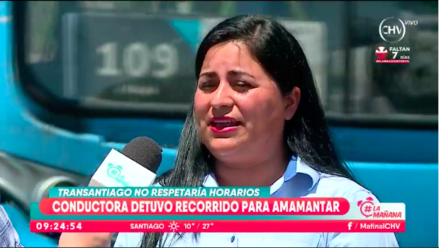 La chofer de transantiago que dejó el bus botado en Plaza Italia por amamantar a su hija La chofer de transantiago que dejó el bus botado en Plaza Italia por amamantar a su hija