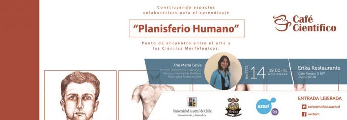 Café Científico sobre la anatomía humana y el arte en Erika Restaurant, Puerto Montt Café Científico sobre la anatomía humana y el arte en Erika Restaurant, Puerto Montt