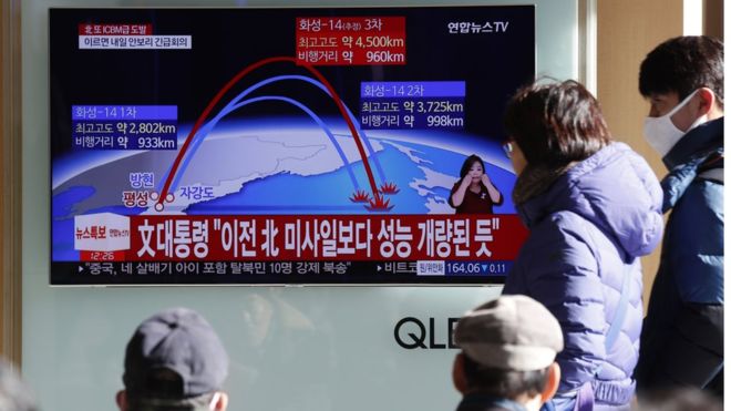 Qué se sabe del nuevo misil balístico intercontinental lanzado por Corea del Norte capaz de alcanzar a 