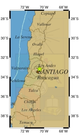 Leve sismo sacude la Región Metropolitana Leve sismo sacude la Región Metropolitana
