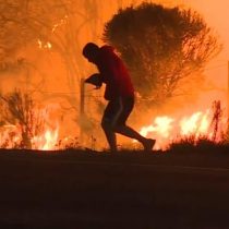 [VIDEO] El comentado registro de un hombre salvando a un conejo en medio de los incendios forestales de California