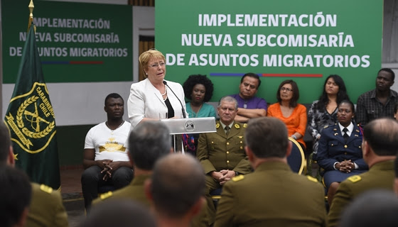 Bachelet encabeza puesta en marcha de nueva Subcomisaría de Asuntos Migratorios de Carabineros Bachelet encabeza puesta en marcha de nueva Subcomisaría de Asuntos Migratorios de Carabineros