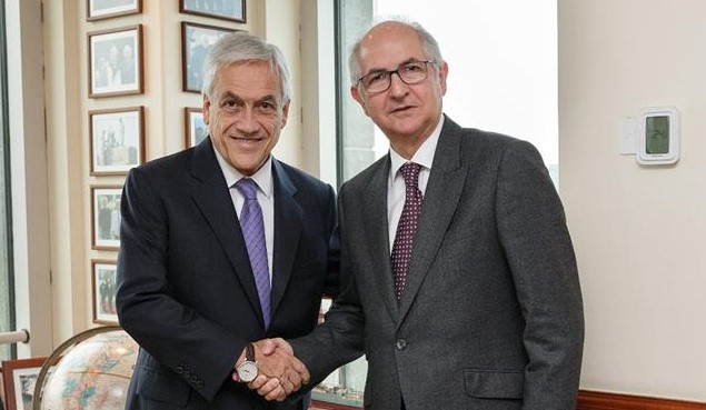 Ledezma pide en Chile a Piñera ayuda para «frenar la tiranía» en Venezuela Ledezma pide en Chile a Piñera ayuda para