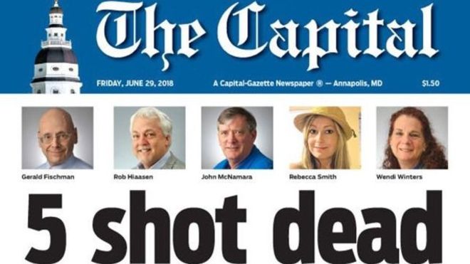 Tiroteo en Maryland: al menos 5 muertos en un ataque «premeditado» en el periódico Capital Gazette Tiroteo en Maryland: al menos 5 muertos en un ataque