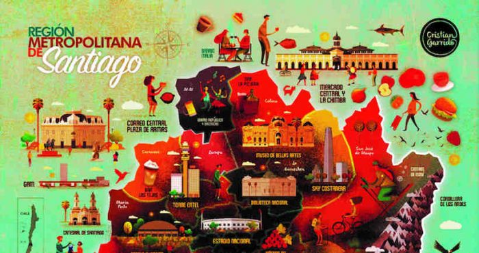 Mapas ilustrados de Chile reconocen lo más característico de cada región Mapas ilustrados de Chile reconocen lo más característico de cada región