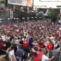 Así celebraron el  gol de Trippier los hinchas de Inglaterra