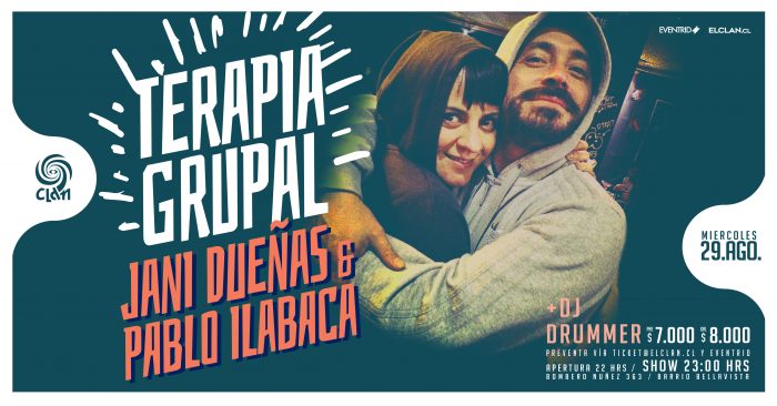 Terapia Grupal con Jani Dueñas y Pablo Ilabaca en Bar El Clan Terapia Grupal con Jani Dueñas y Pablo Ilabaca en Bar El Clan