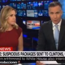 El momento en que la sala de prensa de CNN es evacuado al aire