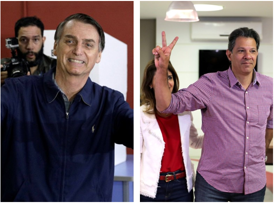 Elecciones en Brasil: Bolsonaro vota con chaleco antibalas y Haddad vislumbra la segunda vuelta