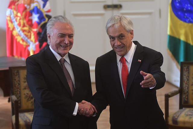 Piñera y Temer firman acuerdo de libre comercio que elimina el roaming y fomenta ventas electrónicas Piñera y Temer firman acuerdo de libre comercio que elimina el roaming y fomenta ventas electrónicas