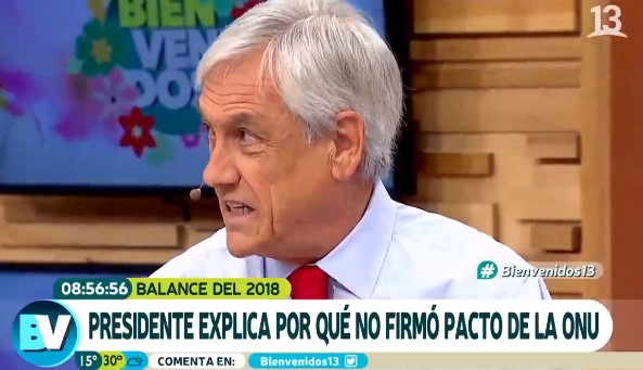 Sebastián Piñera cuenta por qué no firmó el Pacto Migratorio de la ONU