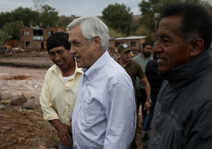 Piñera se compromete con $20 mil millones y bonos para las familias afectadas por temporal en el norte