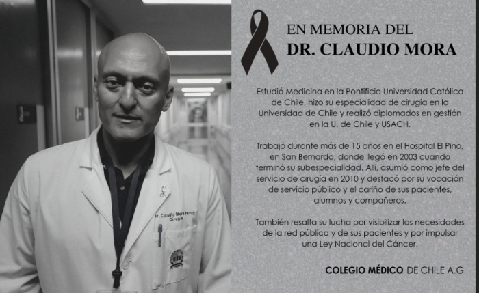 Pesar en redes sociales por muerte del doctor Claudio Mora, uno de los impulsores de la Ley Nacional del Cáncer