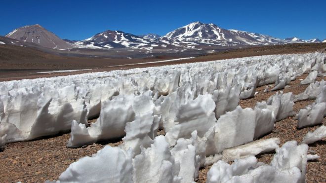 Los penitentes: las enigmáticas dagas de hielo que crecen en el desierto chileno Los penitentes: las enigmáticas dagas de hielo que crecen en el desierto chileno