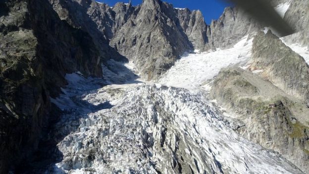 Cambio climático: la advertencia de los científicos de que un glaciar del Mont Blanc puede derrumbarse Cambio climático: la advertencia de los científicos de que un glaciar del Mont Blanc puede derrumbarse