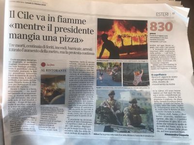 Diario De Centroderecha Italiano Habla De La Pizza De Pinera Y De La Crisis En Chile El Mostrador