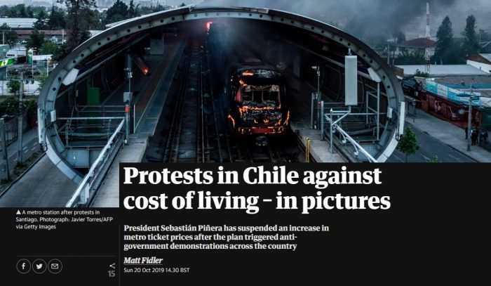“Protestas contra el costo de la vida”: los ojos de la prensa internacional sobre las manifestaciones en Chile “Protestas contra el costo de la vida”: los ojos de la prensa internacional sobre las manifestaciones en Chile