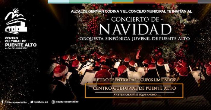 Concierto de Navidad de la Orquesta Sinfónica Juvenil de Puente Alto en Teatro del Centro Cultural de la comuna Concierto de Navidad de la Orquesta Sinfónica Juvenil de Puente Alto en Teatro del Centro Cultural de la comuna
