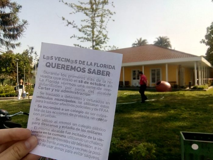 Estallido social en La Florida: las denuncias de vecinos contra el municipio que el alcalde Carter rechaza de plano Estallido social en La Florida: las denuncias de vecinos contra el municipio que el alcalde Carter rechaza de plano