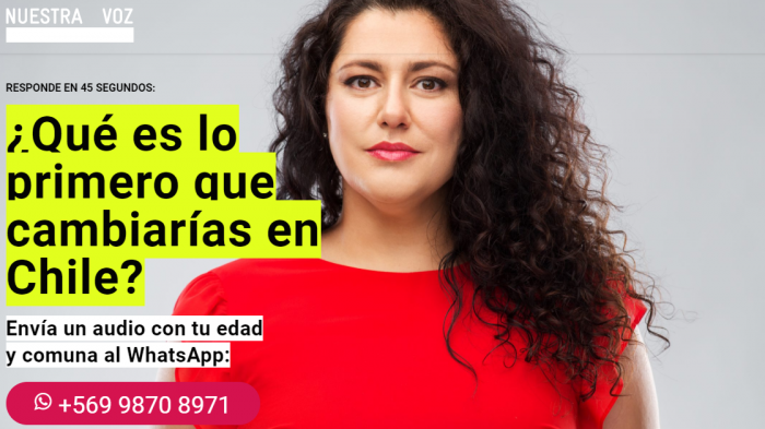 “Nuestra Voz”: agrupación busca recoger las peticiones de chilenas para mejorar el país a través de inteligencia artificial “Nuestra Voz”: agrupación busca recoger las peticiones de chilenas para mejorar el país a través de inteligencia artificial