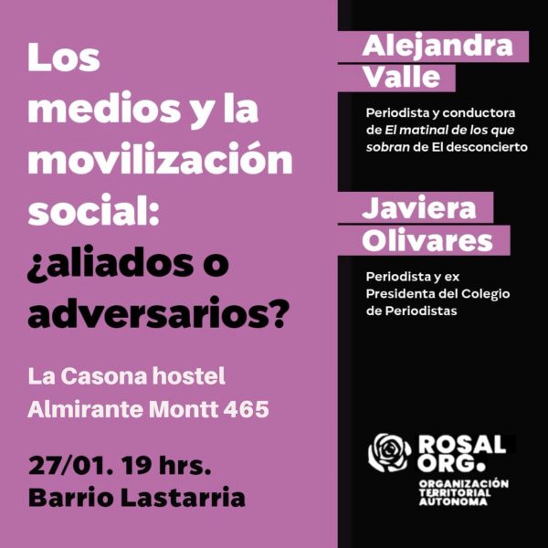 Alejandra Valle y Javiera Olivares participan en diálogo vecinal sobre el rol de los medios en las movilizaciones sociales Alejandra Valle y Javiera Olivares participan en diálogo vecinal sobre el rol de los medios en las movilizaciones sociales