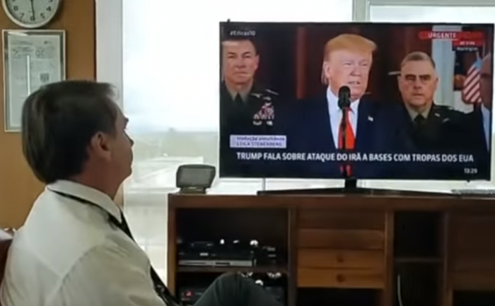 Bolsonaro se transmite observando discurso de Trump sobre Irán Bolsonaro se transmite observando discurso de Trump sobre Irán