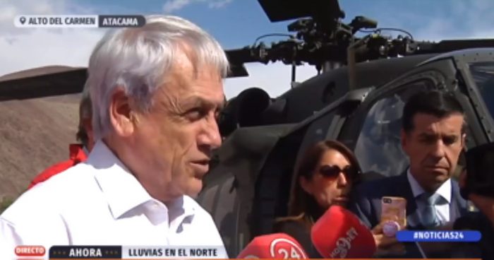 Piñera declara estado de catástrofe en 5 comunas afectadas por lluvias en Atacama Piñera declara estado de catástrofe en 5 comunas afectadas por lluvias en Atacama