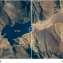 Fotos de la NASA revela la dramática reducción de agua del embalse El Yeso