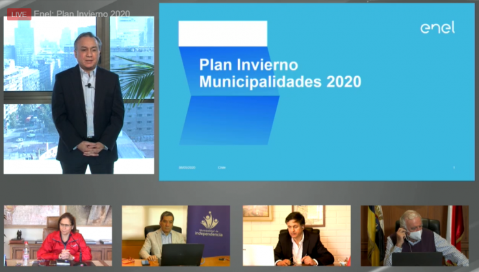 Vía streaming y con cuatro alcaldes de la RM Enel Distribución presentó plan de invierno 2020 Vía streaming y con cuatro alcaldes de la RM Enel Distribución presentó plan de invierno 2020