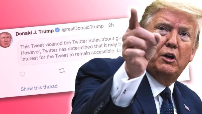 Muerte de George Floyd: Twitter oculta un tuit de Trump por 